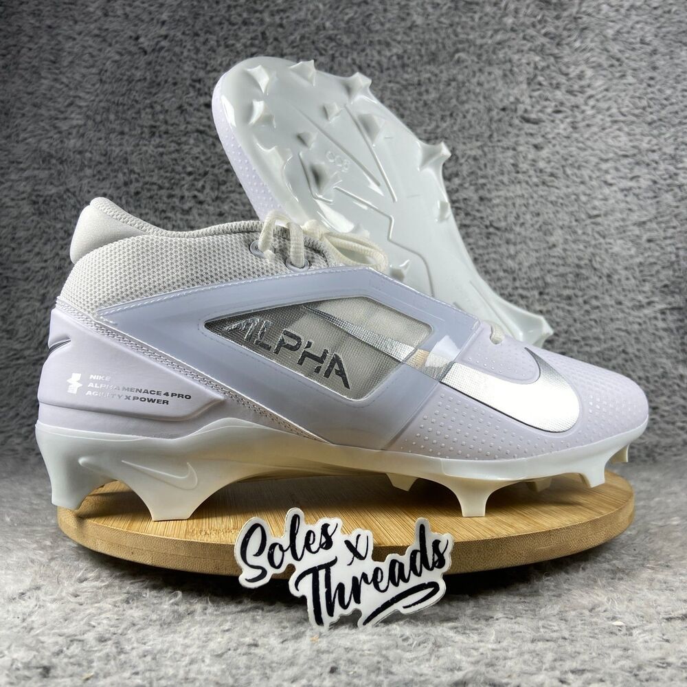 Nike Alpha Menace 4 Pro Football Size 10 Men White Metallic Silver FD7037-101
